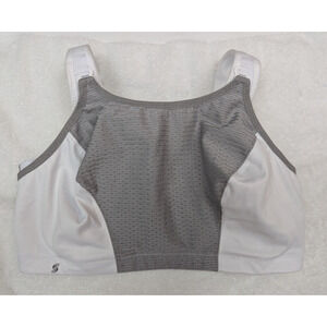 Glamorise Sport sz 40F Cusom Control Sports Bra gray white style 1166 3282
